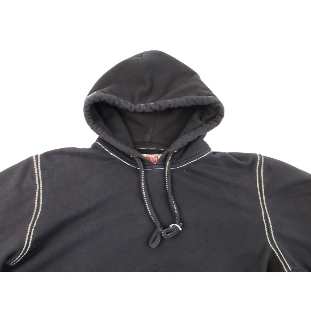 True‎ Religion Hoodie Mens XL Black Big T Pullover Contrast Stitch Utility - Picture 4 of 12
